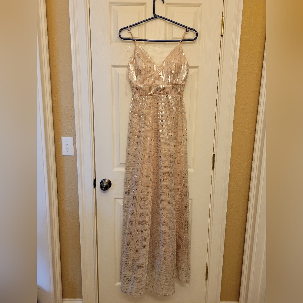 Champagne Sequened Crystal Doll Dress